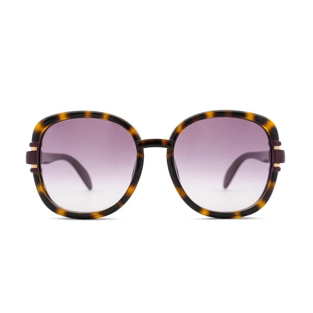 NWT Gucci GG1068SA-004-57 Havana Ivori Square 57mm Sunglasses